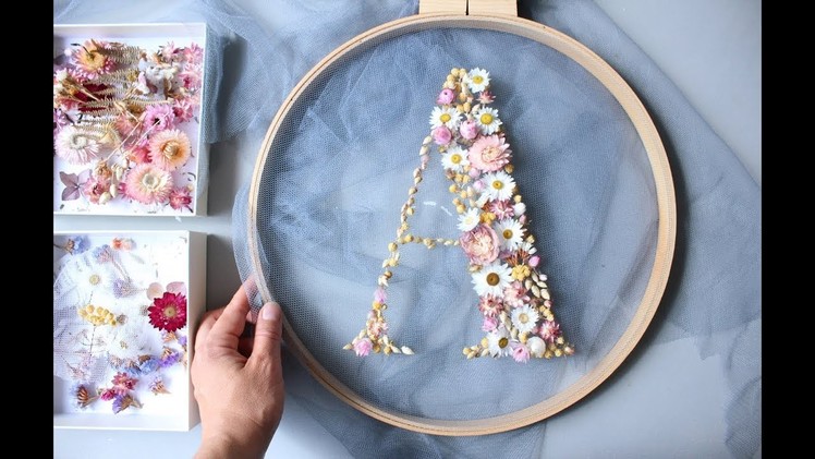 Learn to make your own monogram with flowers on tulle