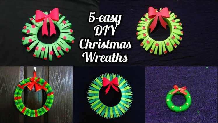 5 easy Christmas DIY Craft for School Project | Holiday craft | Christmas decoration ideas | wreaths