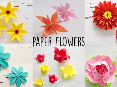 6 Easy Paper Flowers | Flower Making | DIY