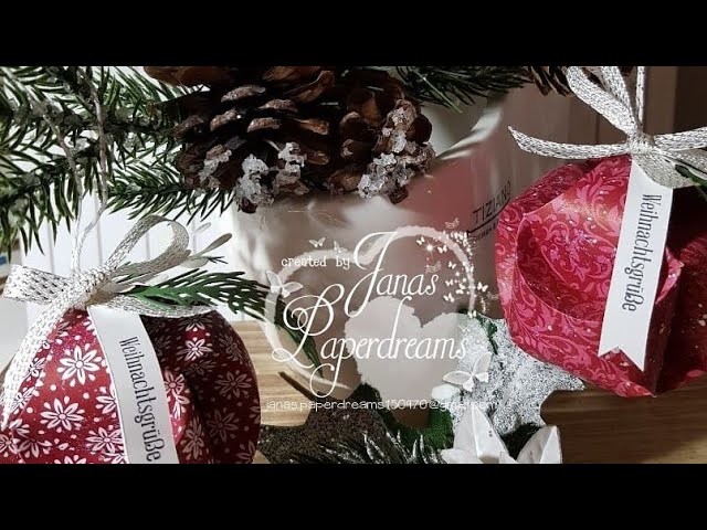 Balls for christmas tree. Kugeln für den Weihnachtsbaum mit Produkten von Stampin Up