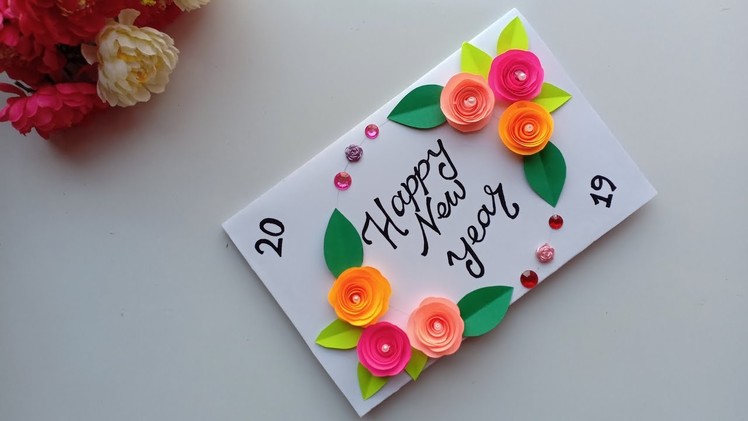 Beautiful Handmade Happy New Year 2019 Card Idea. DIY Greeting  Cards for New Year.