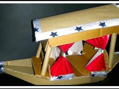 Boat.cardboard boat.house boat from cardboard.cardboard craft.art and craft.craft with cardboard