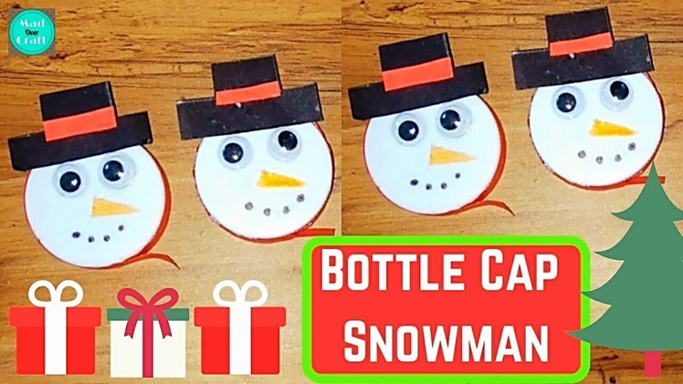 Bottle Cap Snowman Craft | Recycled Snowman Craft Ideas | Snowman Ornaments to Make