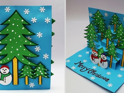 DIY 3D Christmas Pop Up Card | How to Make Christmas Greeting Card | Handmade Christmas Cards