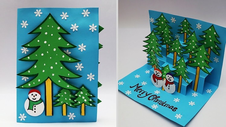 DIY 3D Christmas Pop Up Card | How to Make Christmas Greeting Card | Handmade Christmas Cards