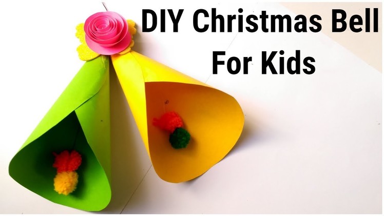 DIY Christmas Bell from paper. Easy Christmas Bell for kids. paper Craft ideas