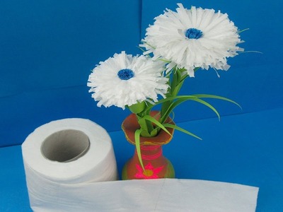 DIY Craft, Super Easy Tissue paper Flower, Beautiful Flower With Tissue paper, Creative Creations