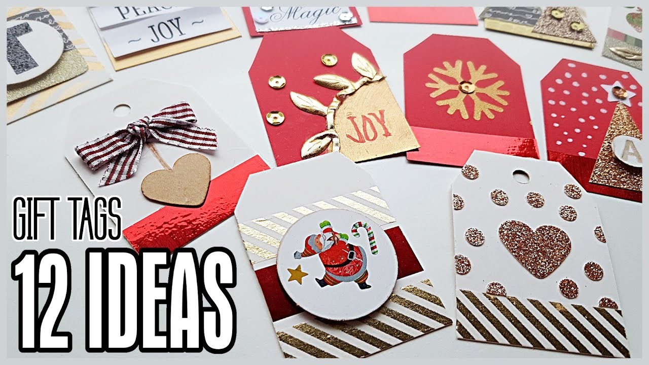 DIY Gift Tags - 12 Ideas - Easy & Cheap using basic craft supplies