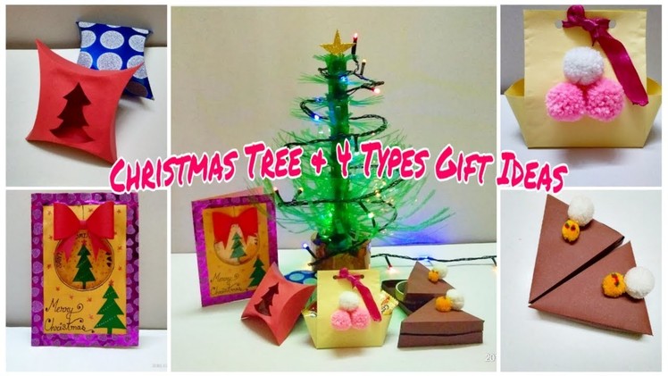 DIY Ideas!- How To Make A Christmas Tree & 4 Types Gift Ideas For Christmas. Doyel Creations