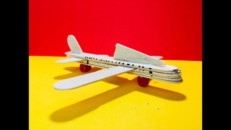 DIY - Make Aeroplane from Ice Cream Sticks - Kids Craft Ideas