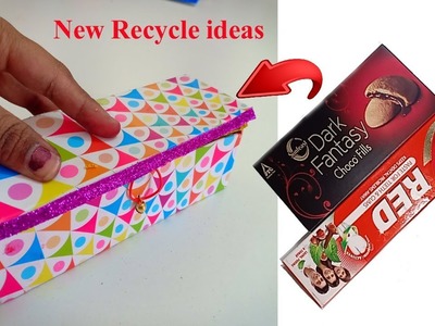 DIY Recycle Craft ideas ! How to make jewelry box with tooth paste cover ! Best out of waste