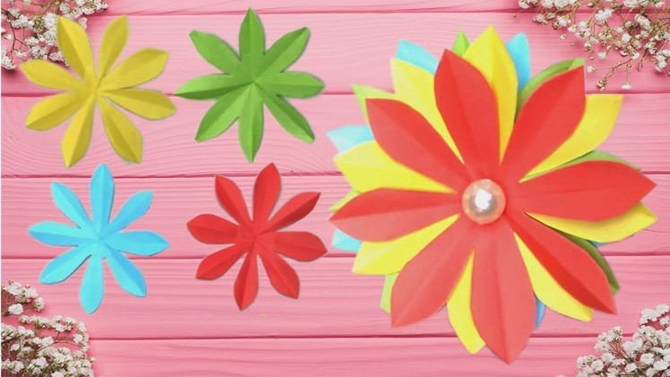 Easy Paper Flower Crafts  | DIY Paper Flowers |  Art And Craft With Paper