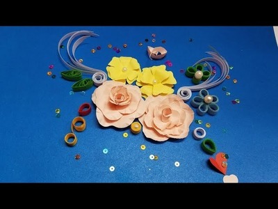 How to create a  flower arrangements for quilling and paper craft for greeting card ideas