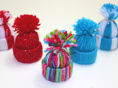 How to Make a Mini Christmas Yarn Hat | Christmas Craft for Kids