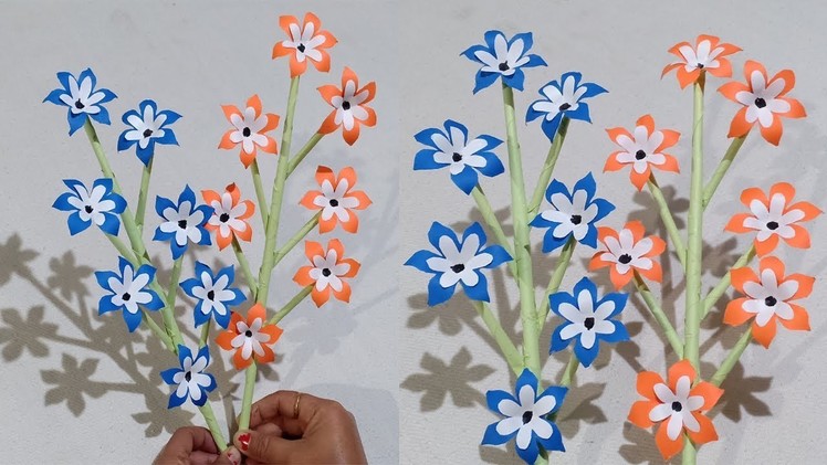 How to Make Beautiful Paper Stick Flower |Decor Craft Ideas. Handcraft for Home | Creative Art