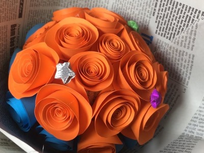 How To Make Paper Rose Bouquet Flower From Color Paper - Craft Ideas