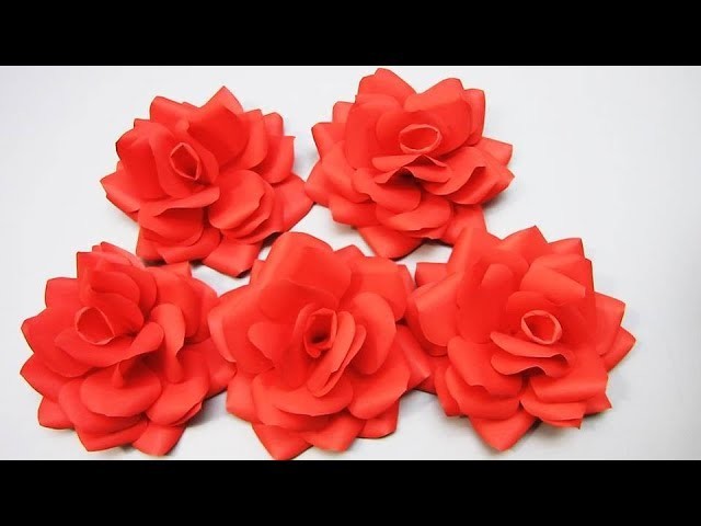 How To Make Paper Rose Flower - DIY Handmade Craft - Paper Craft