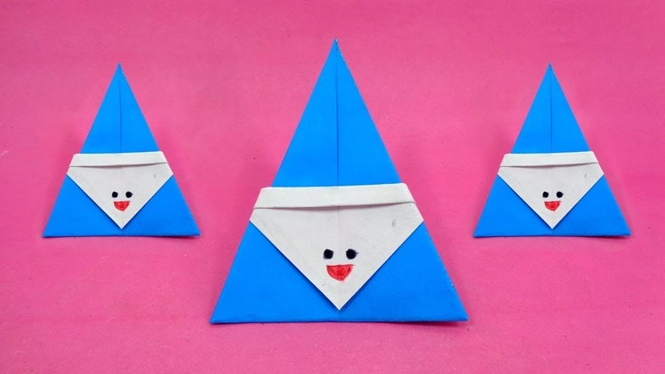 How To Make Santa Claus With Paper Easily   Origami Christmas Craft Ideas for Kids