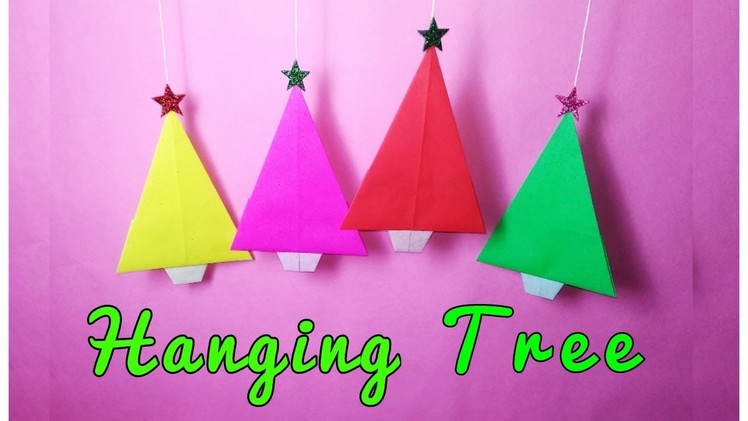 Mini Christmas Tree For Hanging Decoration || Wall Hanging Craft Ideas with Paper