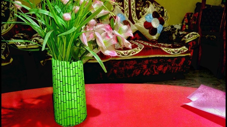 PAPER CRAFT |PAPER CRAFT FLOWER VASE | How To Make A Paper flower vase