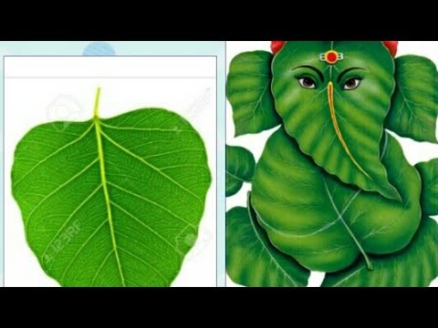 Peepal leaf ganesha.How to make Ganesh ji with leaf.leaf craft.DIY ganesha.Ganesh craft.calico craft