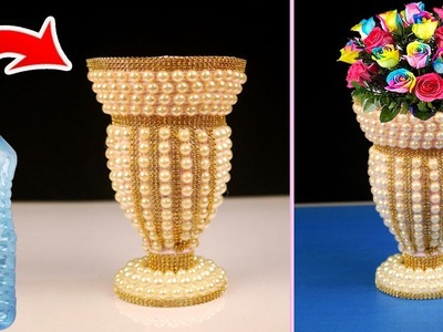 Plastic Bottle Flower Vase. Best Out Of Waste Plastic Bottle Craft. Home Decor