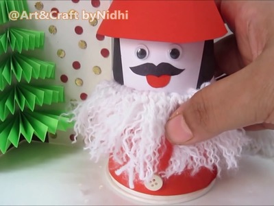 Santa Claus using Tea CUP. Christmas Craft Ideas. Recycle Craft. Tea Cup hacks