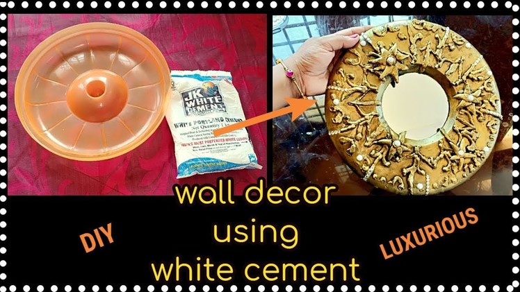 Unique wall decor craft ideas|using white cement & lid|craft ideas|wall decor diy