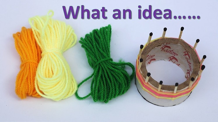 Wool art and craft ideas || DIY woolen flower with matchstick || cool craft idea