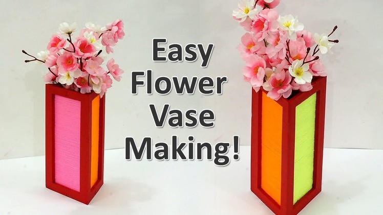 Woollen Flower Pot! Learn Very Easy Flower Pot Making Craft for Home Decoration | Best out of waste