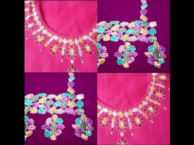 244-Beautiful neckline embroidery with very basic stitches(Hindi.Urdu)