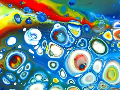 Acrylic Dirty Pour Painting. How to Get Beautiful Big Cells