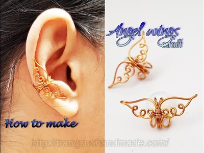 Angel wings earcuff - How to make simple jewelry for Christmas 434