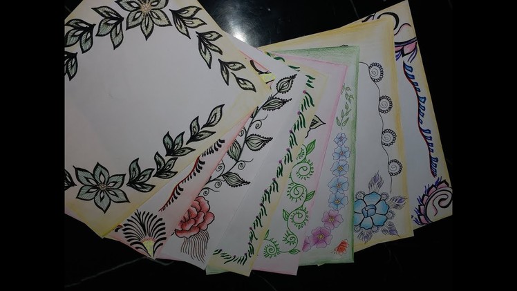 Beautiful Compilation Of Floral Border Designs For Project File || Back To School ||DIY||