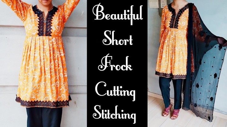 Beautiful short frock cutting and stitching with plates