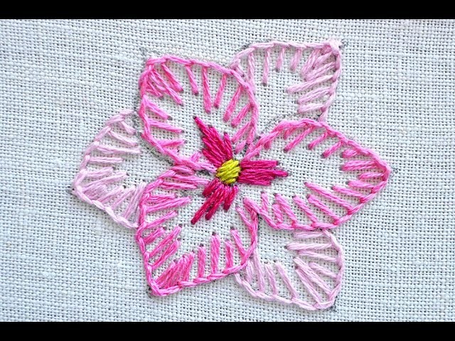 Blanket stitch flower embroidery tutorial