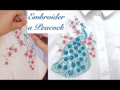 Brazilian Stitch Embroidery Peacock. Part 1. Making Flowers and Peacock Body.
