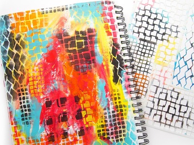Building a stenciled background in an art journal tutorial