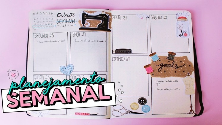 BULLET JOURNAL - Planejando a semana (weekly spread)