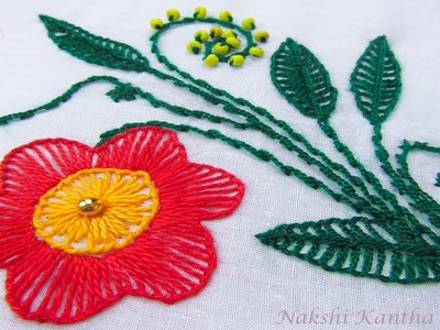 Button Hole Stitch । Easy Hand Embroidery । Learn Stitch By Nakshi Kantha World