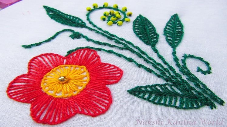 Button Hole Stitch । Easy Hand Embroidery । Learn Stitch By Nakshi Kantha World