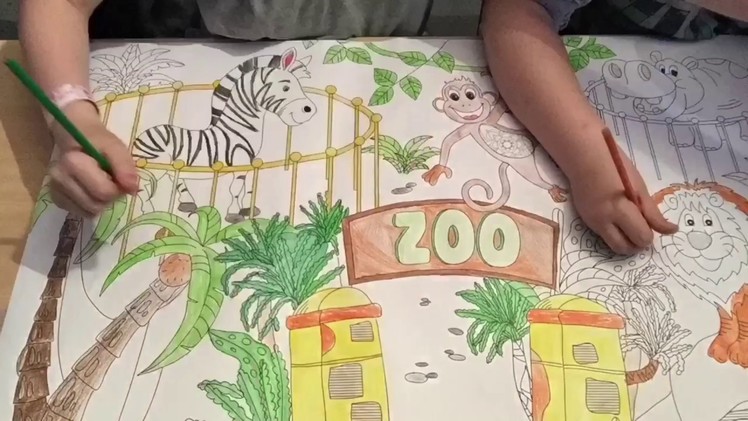 Colouring in a zoo picture - part two!