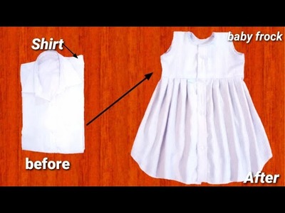 Convert Old Man,s???? Shirt To Baby frock????.Cutting and stitching