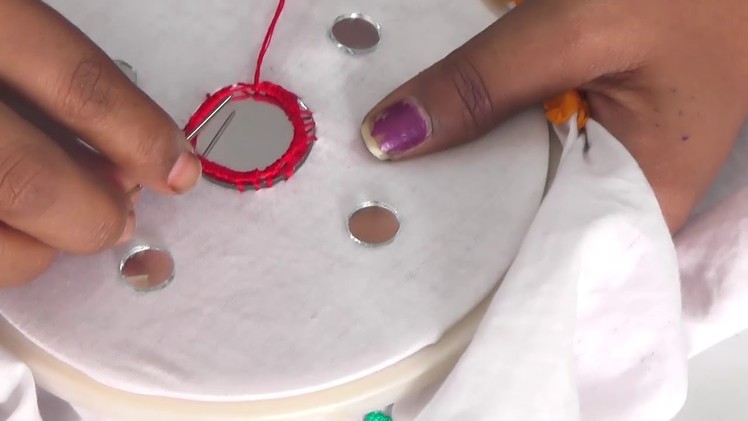 Creative Mirror Designing Stitching Works- Hand Embroidery Designers Mirrors Work For Beginner
