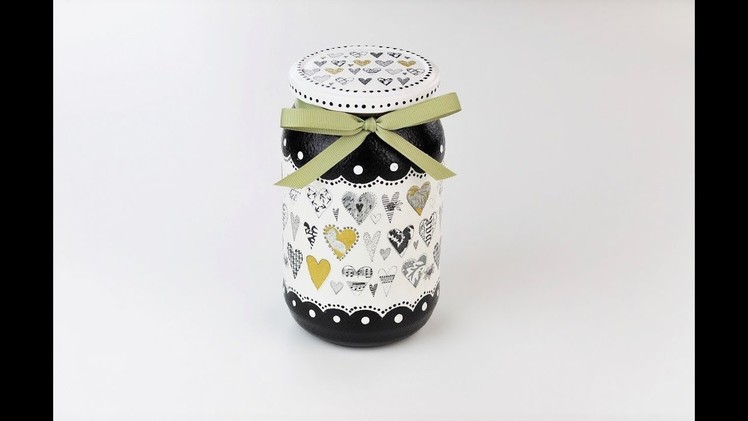 Decoupage jar - Painted jar - Decoupage tutorial - DIY - Do It Yourself