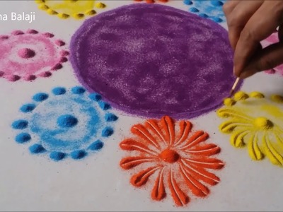 Diwali rangoli designs 2018 |  easy |  colourful | Sudha Balaji video