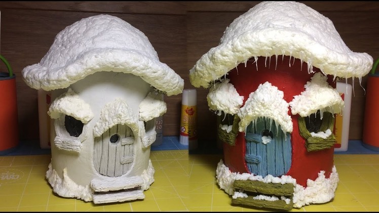 DIY DAS Paper Clay, Christmas Mushroom  Fairy House Night Light Lantern , How To Make