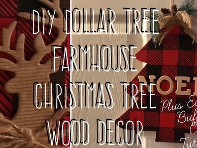 DIY Dollar Tree Farmhouse Wood Christmas Tree Deco Plus Buffalo Check Tutorial