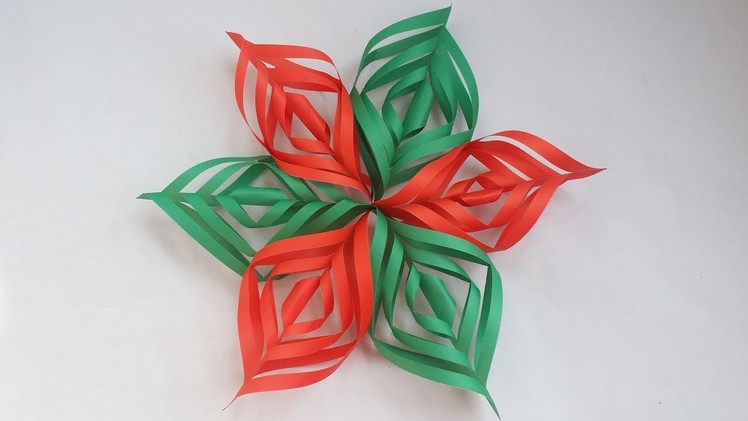 DIY : Paper 3D Snowflake!!! How to Make Beautiful Paper Snowflake For Christmas Decoration!!!