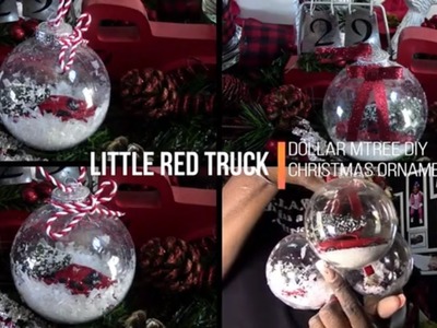 Dollar Tree Little Red Truck Christmas Ornament DIY